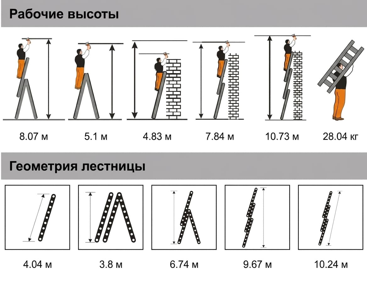 Лестница трехсекционная универсальная Эйфель Ювелир Плакат 3x14