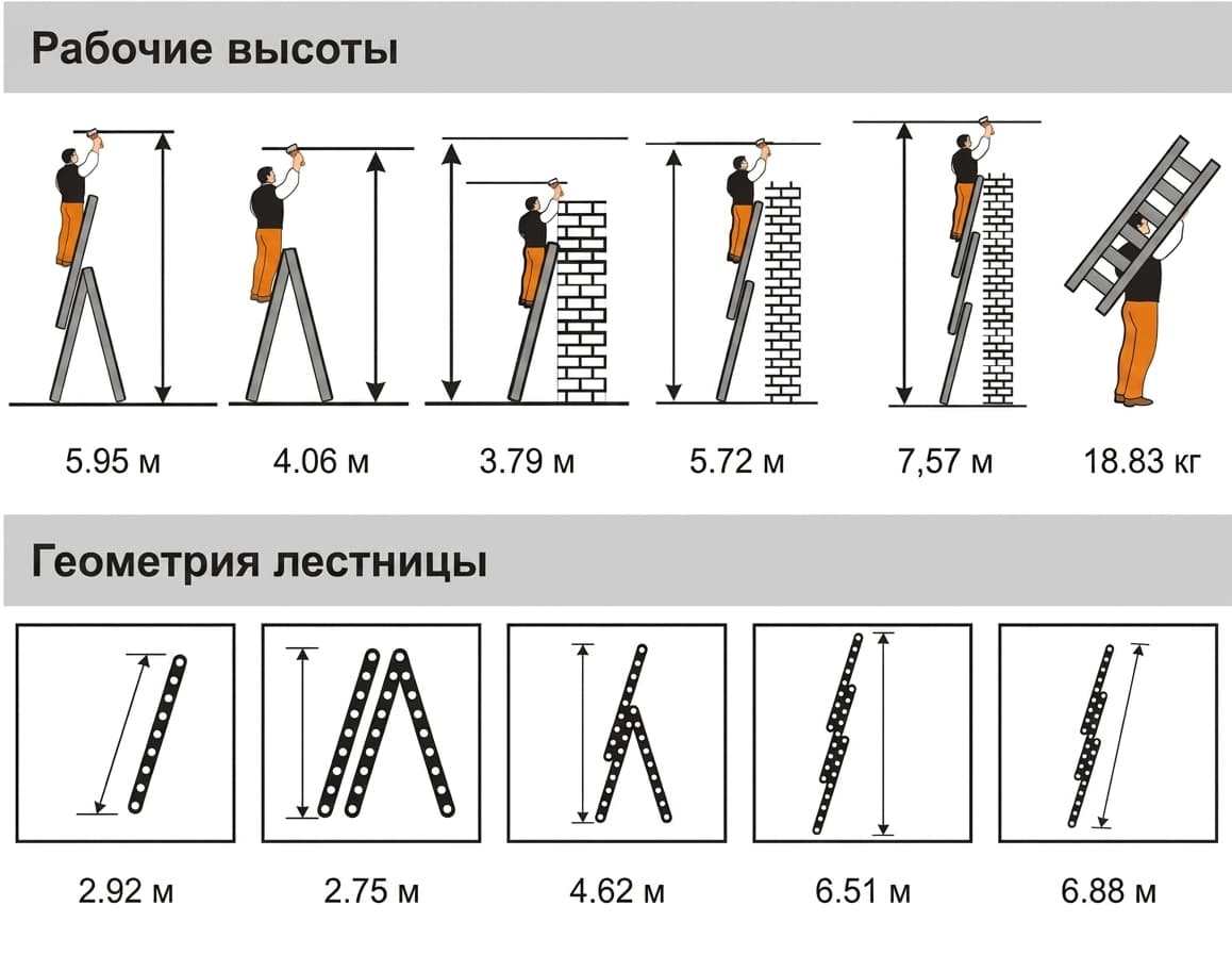 Трехсекционная лестница Эйфель Классик 3x10