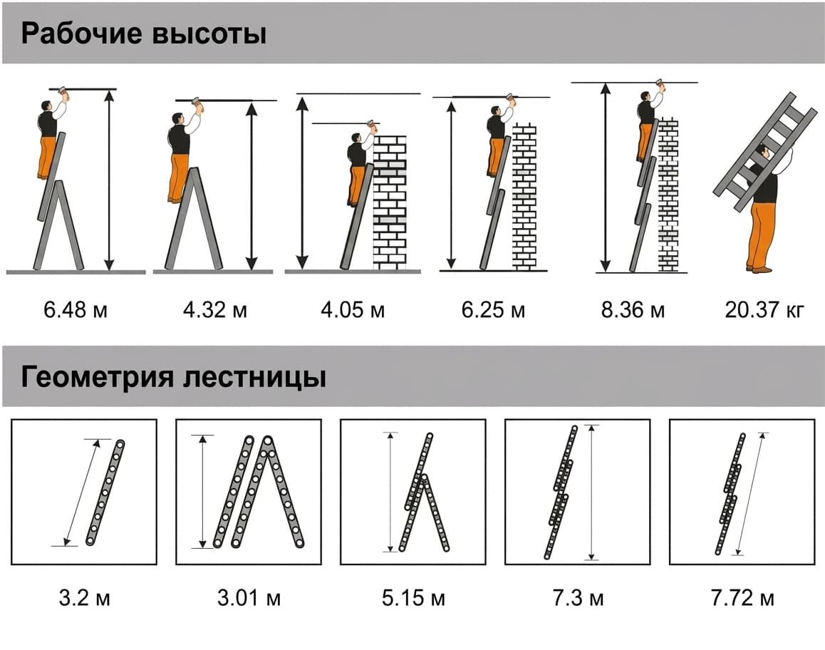 Трехсекционная лестница Эйфель Классик 3x11