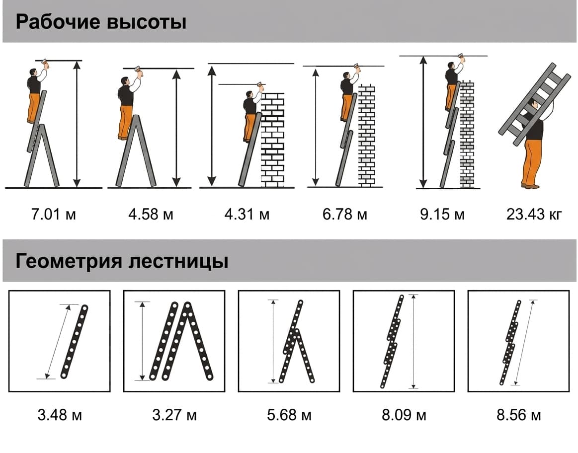 Трехсекционная лестница Эйфель Классик 3x12