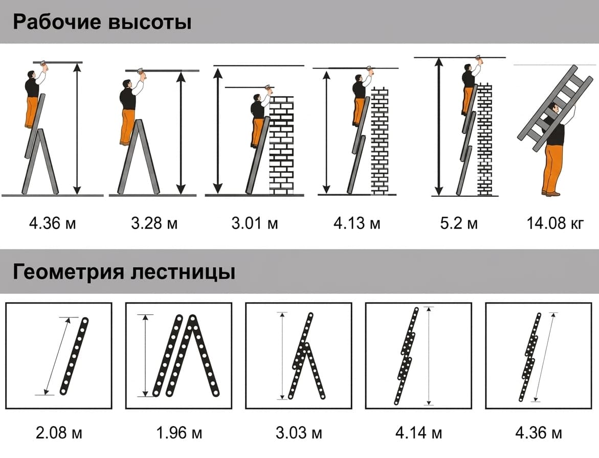 Трехсекционная лестница Эйфель Классик 3x7