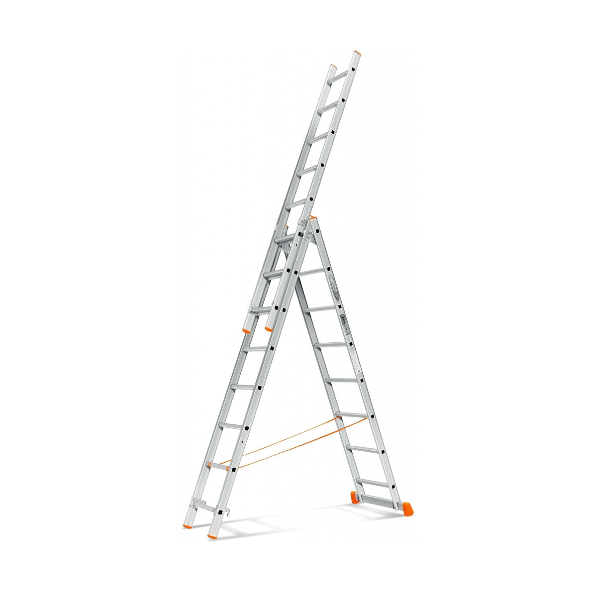 Трехсекционная лестница Эйфель Гранит 3x8